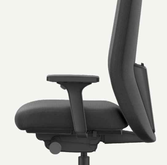 Interstuhl Wiepa Bürostuhl Classic 2.0 mit verstellbarer Lordosenstütze und ergonomischem Design, schwarzes Sitzmöbel.