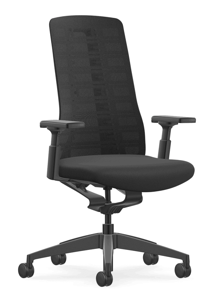 Schwarzer Bürostuhl Wiepa Urban mit ergonomischem Design und verstellbaren Armlehnen, ideal für das Büro.