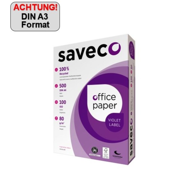 Saveco Kopierpapier Violet Label 100000008 A3 80g ISO 100 500Bl.