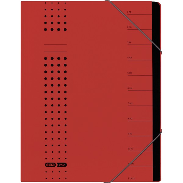 ELBA Ordnungsmappe chic 400002024 DIN A4 7Fächer Karton rot