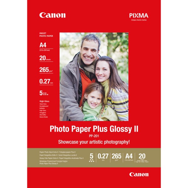 Canon Fotopapier Plus Glossy II 2311B019 DIN A4 weiß 20 Bl./Pack.