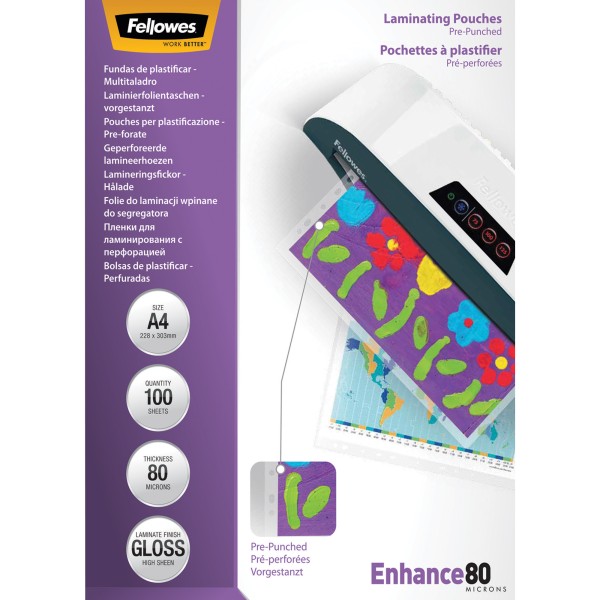 Fellowes Laminierfolie Enhance 80 5452502 DIN A4 tr 100 St./Pack.
