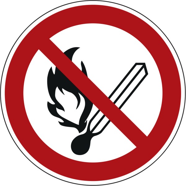Hinweisschild Feuer etc. verboten rund 200mm PVC
