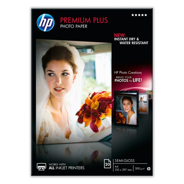 HP Fotopapier Premium Plus CR673A DIN A4 297g weiß 20 Bl./Pack.