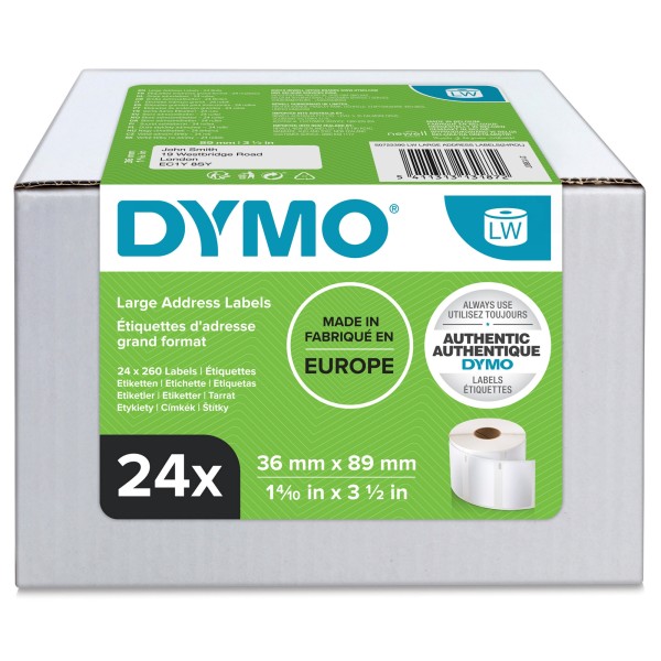 Dymo Adressetikett S0722390 permanent 24x260 St./Pack.