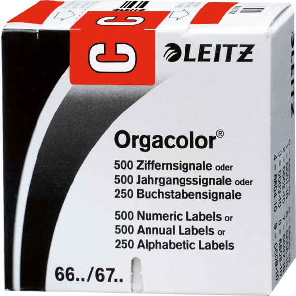 Leitz Buchstabensignal Orgacolor 66121000 C rot 250 St./Pack.