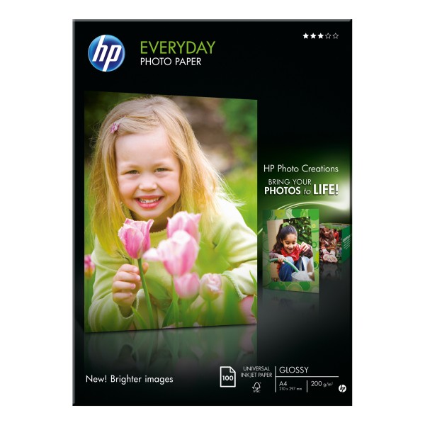 HP Fotopapier Everyday Q2510A DIN A4 200g weiß 100 Bl./Pack.
