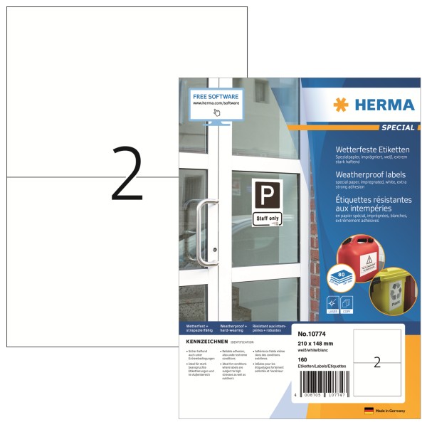 HERMA Etikett 10774 210x148mm weiß 160 St./Pack.