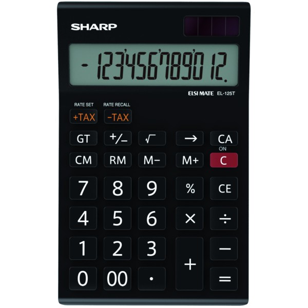 SHARP Tischrechner EL-125TWH schwarz