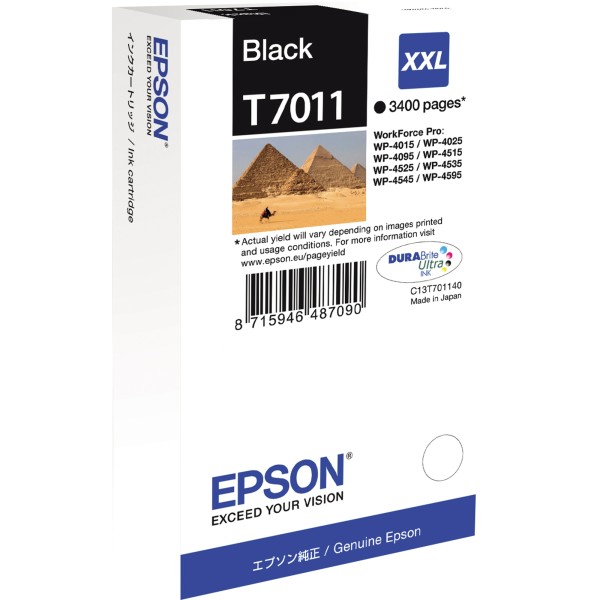 Epson Tintenpatrone C13T70114010 T7011 3.400Seiten 63,2ml schwarz