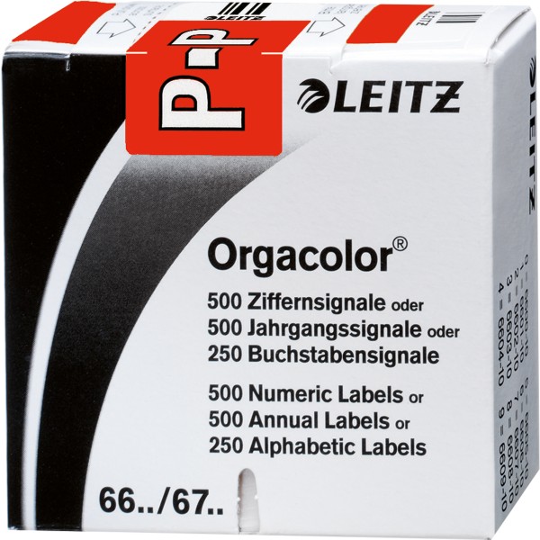 Leitz Buchstabensignal Orgacolor 66251000 P rot 250 St./Pack.