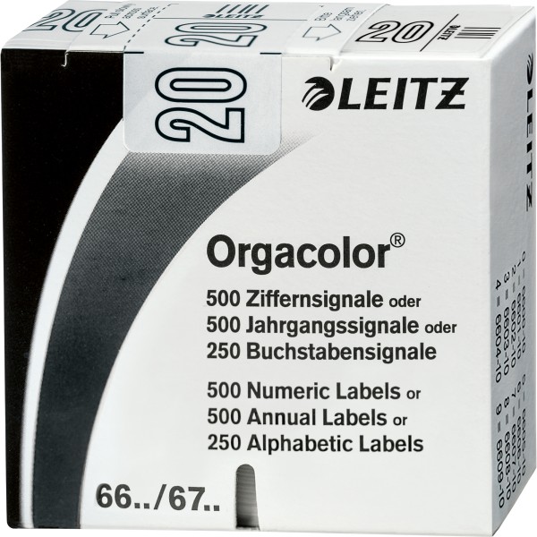 Leitz Jahrgangssignal Orgacolor 2020 67501001 weiß 500 St,/Pack.