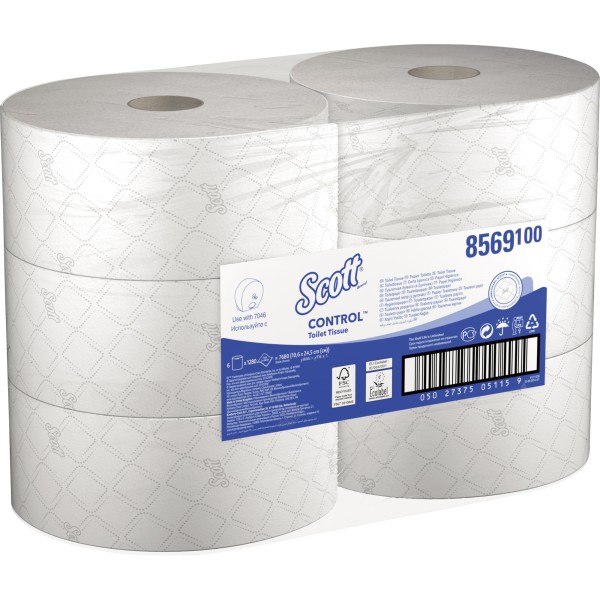 Scott Toilettenpapier CONTROL 8569 2lagig weiß 6 Rl./Pack.