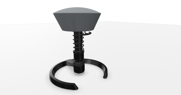 Swopper mit Gleitern - der dynamische Sitzhocker Sitz in edlem grau und schwarzem Gestell