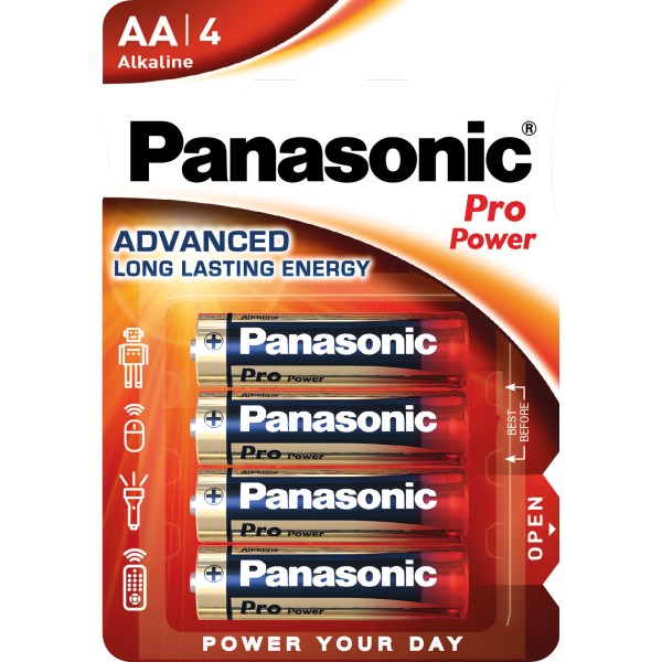 Panasonic Batterie 00235899 Alkaline Mignon AA LR06 4 St./Pack.
