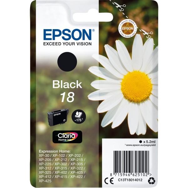 Epson Tintenpatrone C13T18014012 3,3ml schwarz