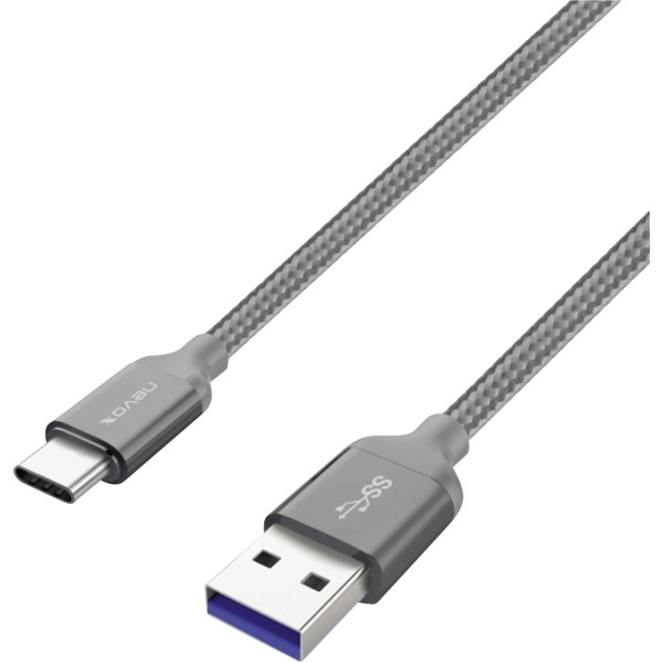 nevox USB-Kabel TC-1480 Nylon 2m silbergrau