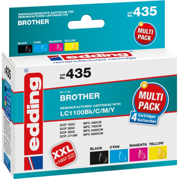 edding Tintenpatrone 18-435 Brother LC1100 Multipack 4Stk./Pack