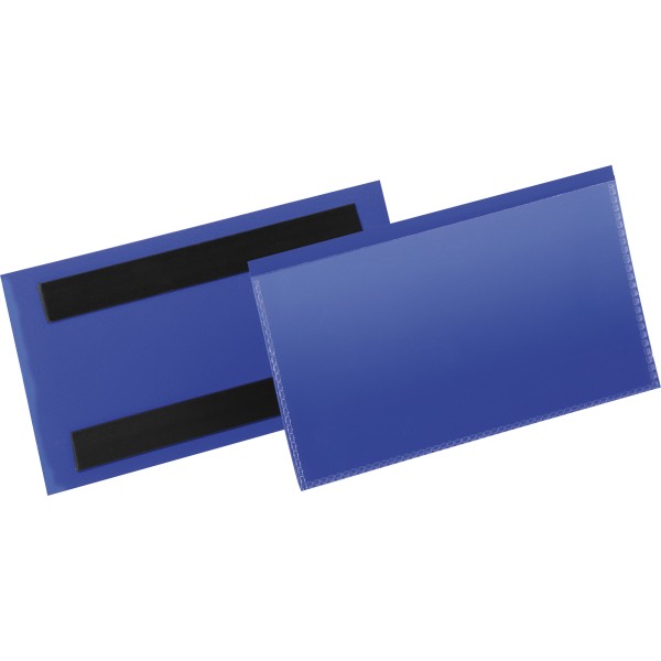 DURABLE magnetische Etikettentaschen 150x67mm dunkelblau 50 Stück