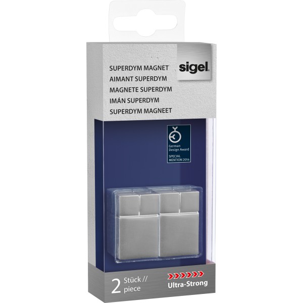 SIGEL Magnet SuperDym C30 GL707 Cube 20x30x20mm silber 2 St./Pack.