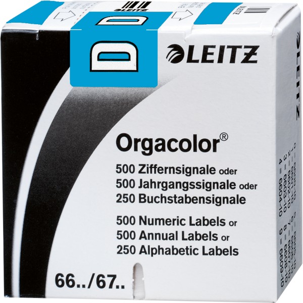 Leitz Buchstabensignal Orgacolor 66131000 D blau 250 St./Pack.