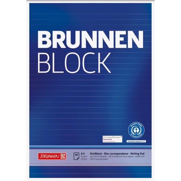 BRUNNEN Briefblock RCP 105261701 DIN A4 50Blatt liniert
