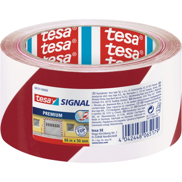 tesa Packband 58131-00000 50mmx66m bedruckt rot weiß