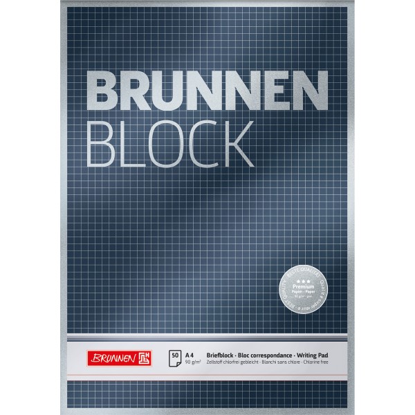 BRUNNEN Briefblock BRUNNEN BLOCK 1052828 A4 90g kar. sw
