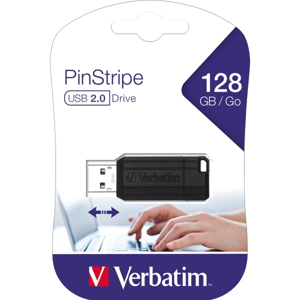 Verbatim USB Stick Pin Stripe 49071 128GB schwarz