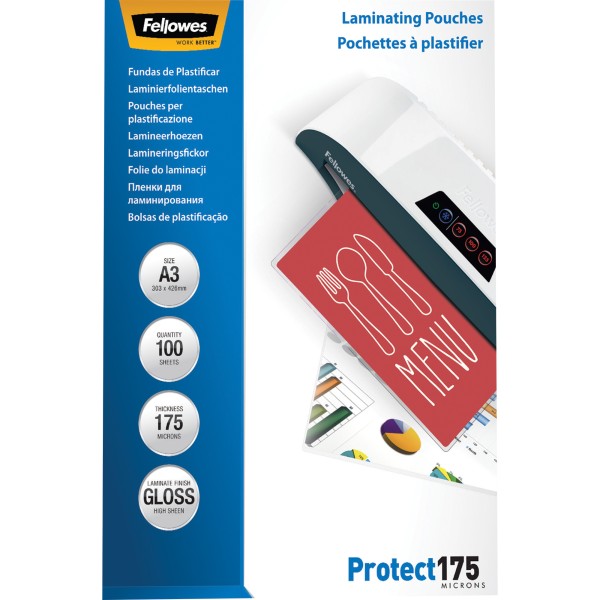 Fellowes Laminierfolie Protect 175 5308803 DIN A3 tr 100 St./Pack.