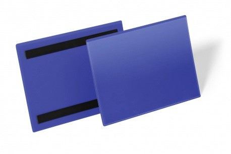 DURABLE Magnetische Kennzeichnungstasche A5 quer, blau, Pack à 50 Stück