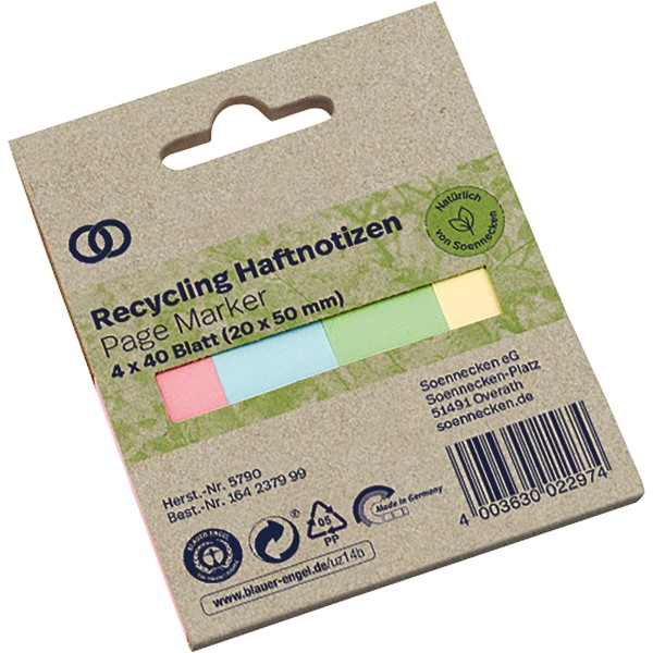 Soennecken Haftmarker oeco Recyclingpapier - 4 Farben
