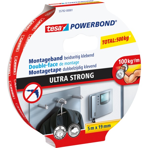 tesa Powerbond® Ultra Strong 55792-00001-00 5m:19 weiß