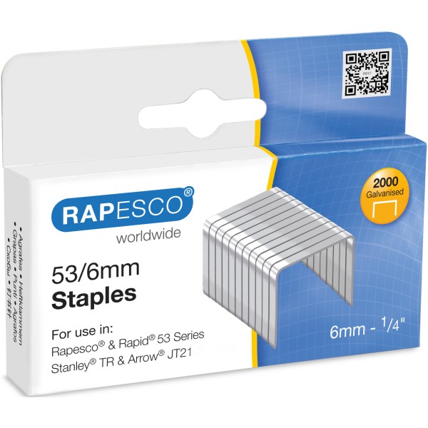 RAPESCO Heftklammer 751 53/6 verzinkt 2.000 St./Pack.