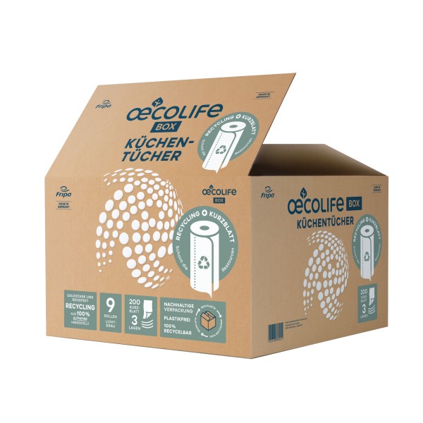 oecolife Küchenrolle Recycling 3299000 3lg 200Bl 9St