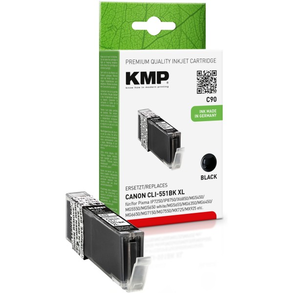 KMP Tintenpatrone C90 1520,0001 wie CLI551XLBK 5.400S. 15ml schwarz