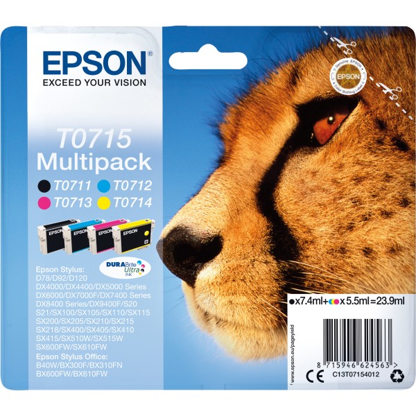Epson Tintenpatrone C13T07154012 sw/c/m/y 4 St./Pack.