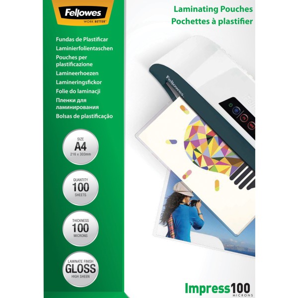 Fellowes Laminierfolie Impress 100 5351111 DIN A4 tr 100 St./Pack.