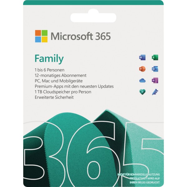 Microsoft Office 365 Family 6GQ-00092 Software Lizenz 1 Jahr