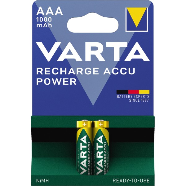Varta Akku Ready2Use 5703301402 AAA Micro HR03 1.000mAh 2 St./Pack.