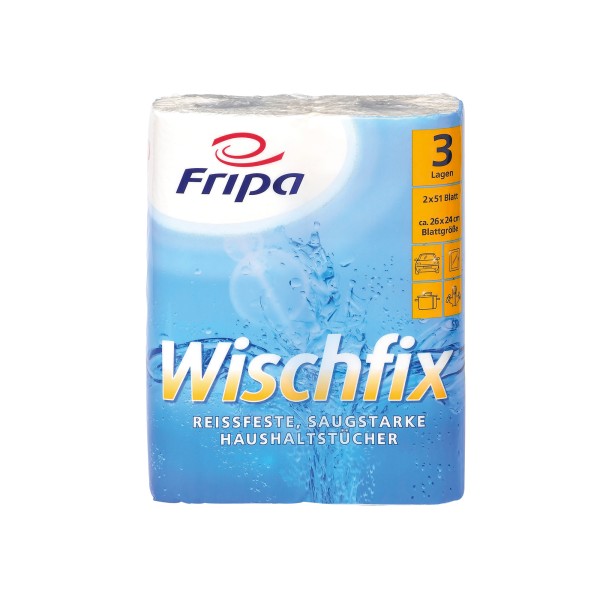 Fripa Küchenrolle Wischfix 3012011 3-lagig weiß 2 St./Pack.