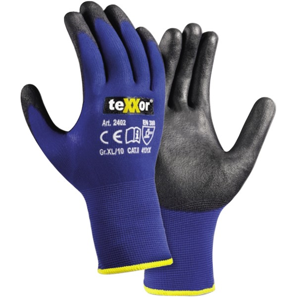 teXXor Handschuh TOUCH 2402_10 Nylon/Strick bl/sw Gr.10