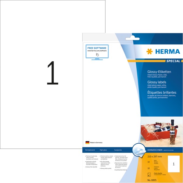 HERMA Etikett 8895 210x297mm weiß 10 St./Pack.