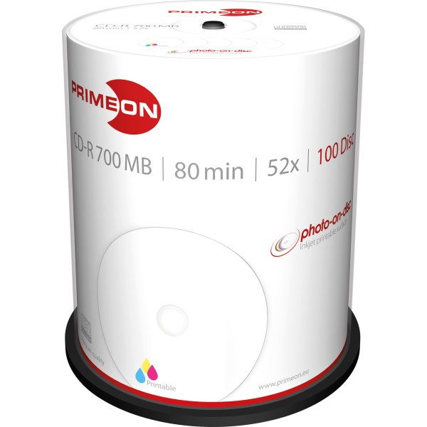 PRIMEON CD-R 2761106 52x 700MB 80Min. Spindel 100 St./Pack.