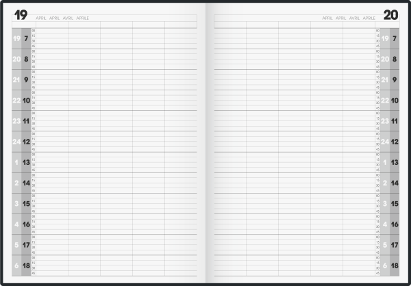 BRUNNEN Buchkalender Agenda 24 DIN A4 | 1 Tag pro Seite