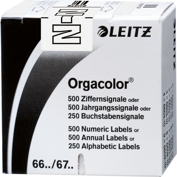 Leitz Buchstabensignal Orgacolor 66231000 N weiß 250 St./Pack.