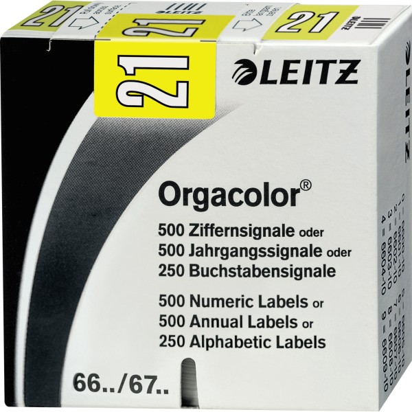Leitz Jahressignal Orgacolor 2021 67511015 gelb 500 St./Pack