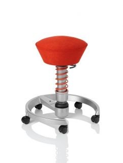 Swopper - der dynamische Sitzhocker mit Rollen, Gestell hellgrau metallic Sitz rot