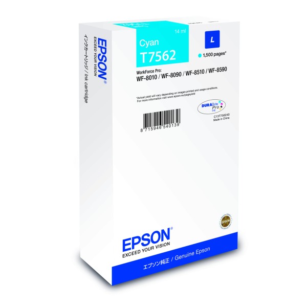 Epson Tintenpatrone C13T75624N T7562 1.500S cyan