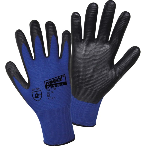 WORKY Handschuh SUPER GRIP 1165-9 Nylon/Nitril Größe9 1Paar